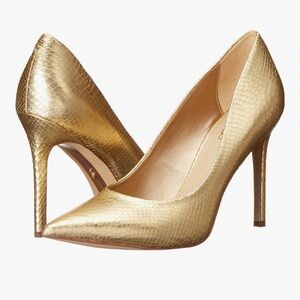 Sam Edelman Women's Hazel Pointed Toe Pumps gold snake